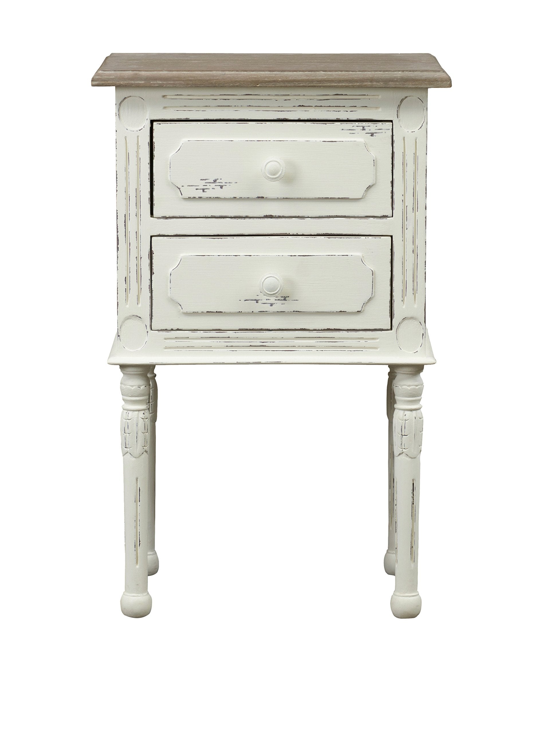 Baxton Studio Anjou Traditional French Accent Nightstand, Medium, White